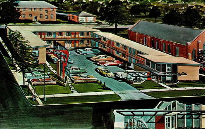 Fontaine Motel - Old Post Card